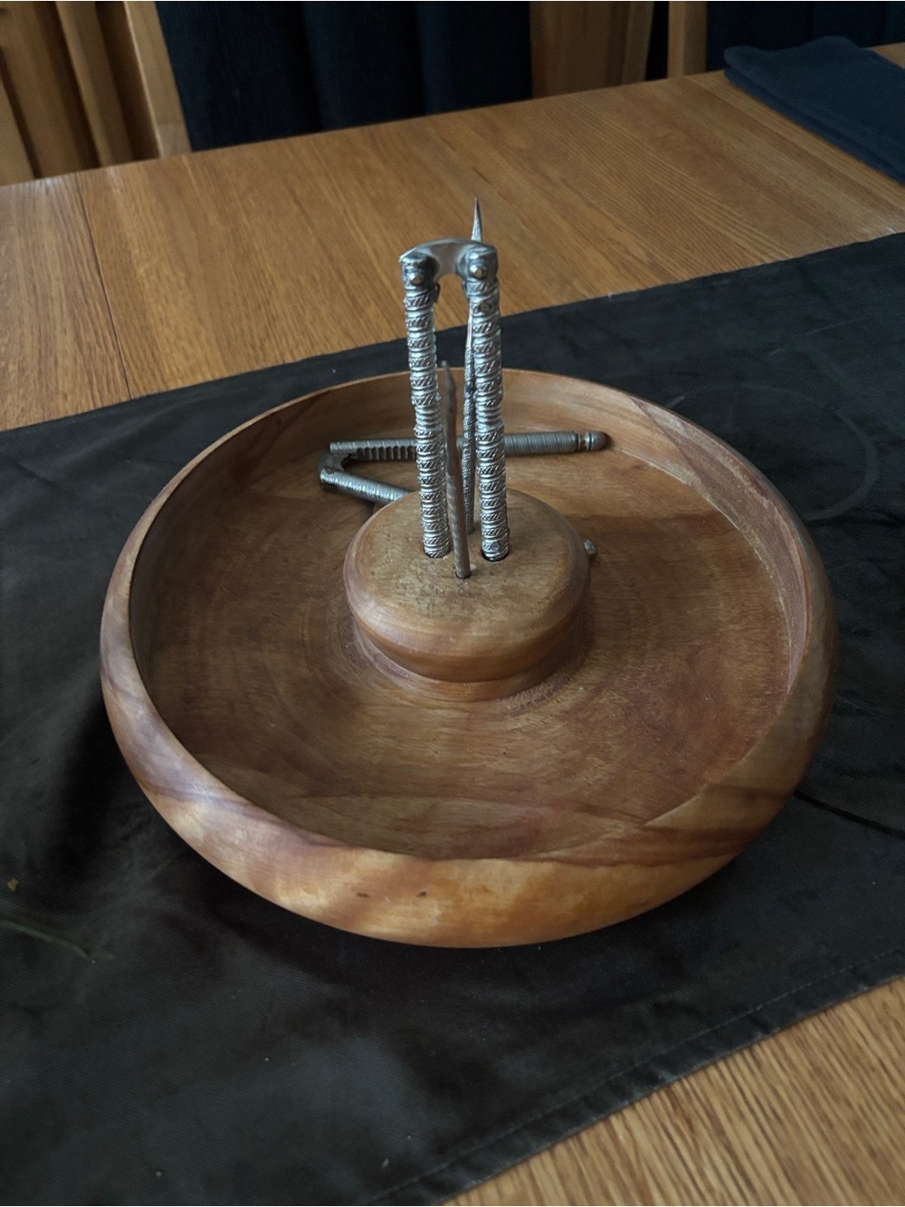 Vintage Mid-Century Nut Bowl with Tools